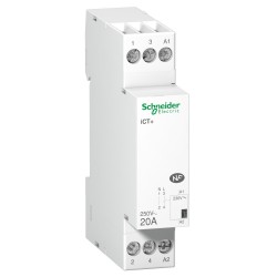 A9C15030 - Contacteur silencieux  - 1NO - 20A - Bobine 230Vca - Schneider Acti 9 iCT+