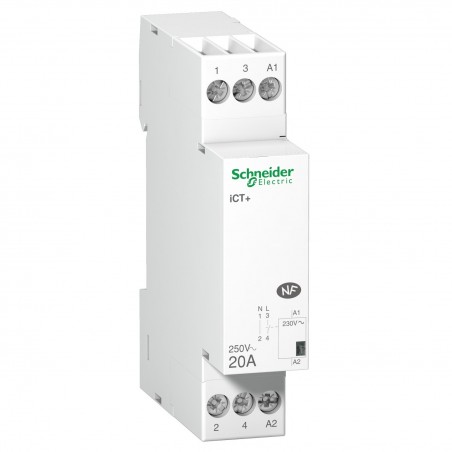 A9C15030 - Contacteur silencieux  - 1NO - 20A - Bobine 230Vca - Schneider Acti 9 iCT+