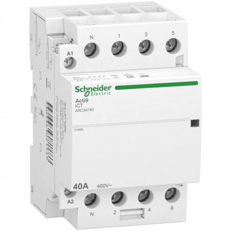 A9C24740 - Contacteur modulaire - 4NO - 40A - Bobine 230Vca - Schneider Acti 9 CT iDT40