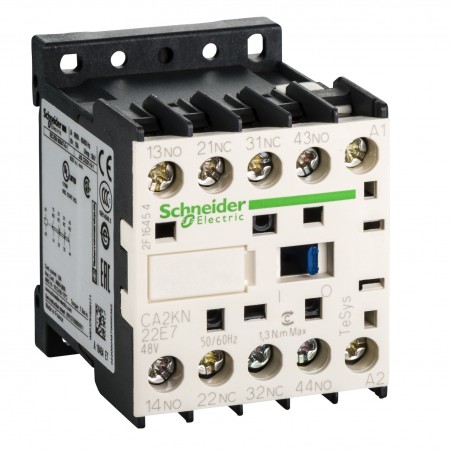 CA2KN22E7 Schneider - Contacteur tétrapolaire - 2NO+2NF - 10A - Bobine 48Vca - Vis - CA2KN