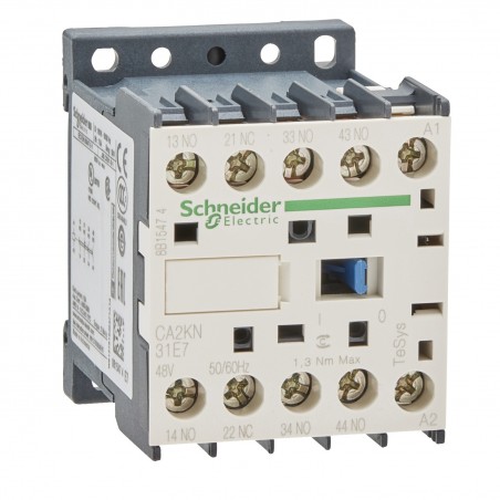 CA2KN31E7 Schneider - Contacteur tétrapolaire - 3NO+1NF - 10A - Bobine 48Vca - Vis - CA2KN