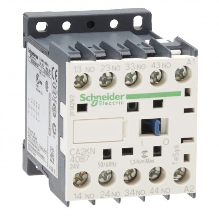 CA2KN40B7 Schneider - Contacteur tétrapolaire - 4NO - 10A - Bobine 24Vca - Vis - CA2KN