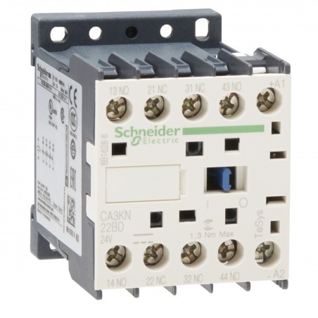 CA3KN22BD Schneider - Contacteur tétrapolaire - 2NO+2NF - 10A - Bobine 24Vcc - Vis - CA3KN