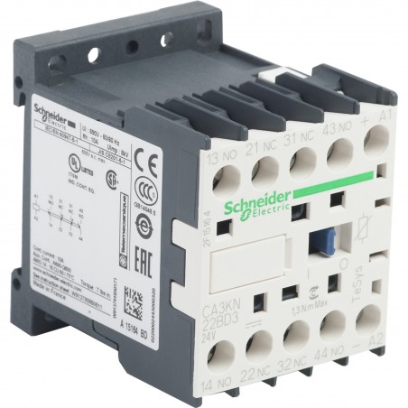 CA3KN22BD3 Schneider - Contacteur tétrapolaire - 2NO+2NF - 10A - Bobine 24Vcc - Vis - CA3KN