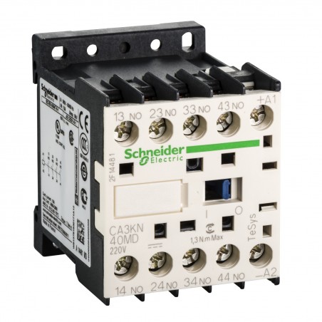 CA3KN40MD Schneider - Contacteur tétrapolaire - 4NO - 10A - Bobine 220Vcc - Vis - CA3KN