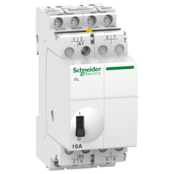 A9C30114 Schneider - Télérupteur tétrapolaire 4NO 16A - 24Vca ou 12Vcc - Acti9 iTL