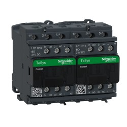 LC2D18BD Schneider - Contacteur inverseur tripolaire - 3NO - 18A - Bobine 24Vcc - Vis