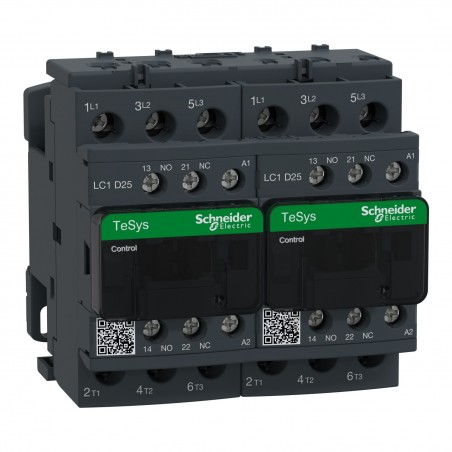 LC2D25F7 Schneider - Contacteur inverseur tripolaire - 3NO - 25A - Bobine 110Vca - Vis