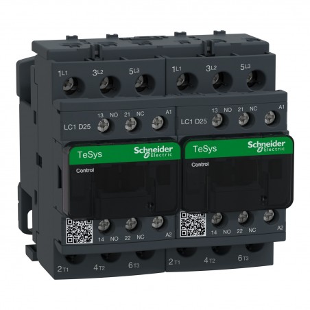 LC2D25P7 Schneider - Contacteur inverseur tripolaire - 3NO - 25A - Bobine 230Vca - Vis