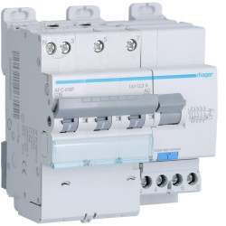 AFC416F Hager Disjoncteur Différentiel triphasé + neutre 6-10kA courbe C - 16A 300mA type AC