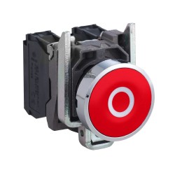 XB4BA4322 Schneider - bouton poussoir impulsion - Ø22 - marqué 0 - rouge - 1NF - à vis - Harmony XB4
