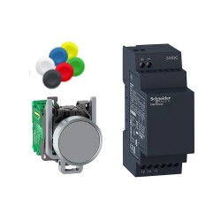XB4RFB01 Schneider - Pack Bouton poussoir en métal sans fil & sans pile  24Vcc - Harmony XB4R