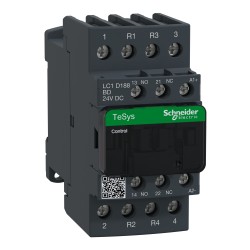 LC1D188BD Schneider - Contacteur tétrapolaire - 2NO+2NF - 32A - Bobine 24Vcc - Vis