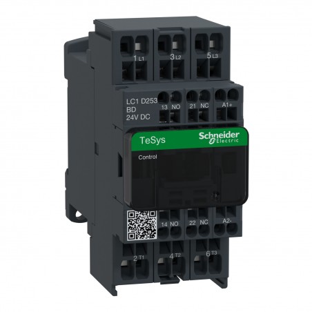 LC1D253BD Schneider - Contacteur tripolaire - 3NO - 25A - Bobine 24Vcc - Auto