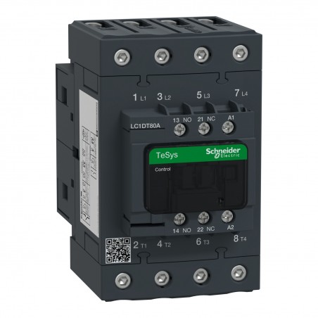 LC1DT80AP7 Schneider - Contacteur tétrapolaire - 4NO - 80A - Bobine 230Vca - Everlink