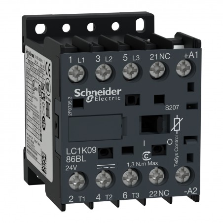 LC1K0986BLS207 Schneider - Mini contacteur tétrapolaire - 2NO+2NF - 20A - Bobine 24Vcc - Cosse