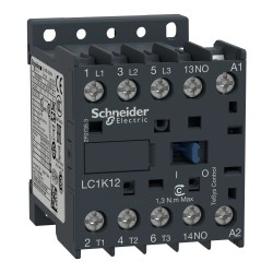 LC1K1210V7 Schneider - Mini contacteur tripolaire - 3NO - 12A - Bobine 400Vca - Vis