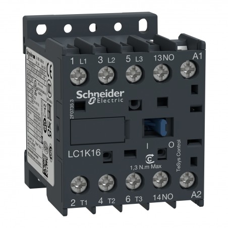 LC1K1601B7 Schneider - Mini contacteur tripolaire - 3NO - 16A - Bobine 24Vca - Vis