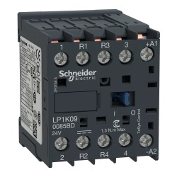 LP1K090085BD Schneider - Contacteur tétrapolaire - 2NO+2NF - 20A - Bobine 24Vcc - Vis
