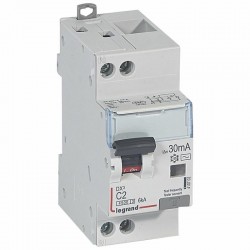 410702 Legrand  Disjoncteur différentiel 2A type AC 30mA - courbe C - DX³4500 1P+N