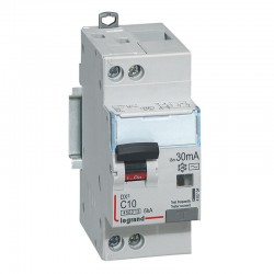 410704 Legrand  Disjoncteur différentiel 10A type AC 30mA - courbe C - DX³4500 1P+N