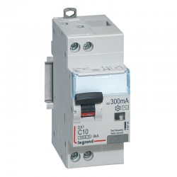 410724 Legrand  Disjoncteur différentiel 10A type AC 300mA - courbe C - DX³4500 1P+N