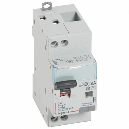 410728 Legrand  Disjoncteur différentiel 32A type AC 300mA - courbe C - DX³4500 1P+N