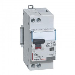 410752 Legrand  Disjoncteur différentiel 10A type F 30mA - courbe C - DX³4500 1P+N