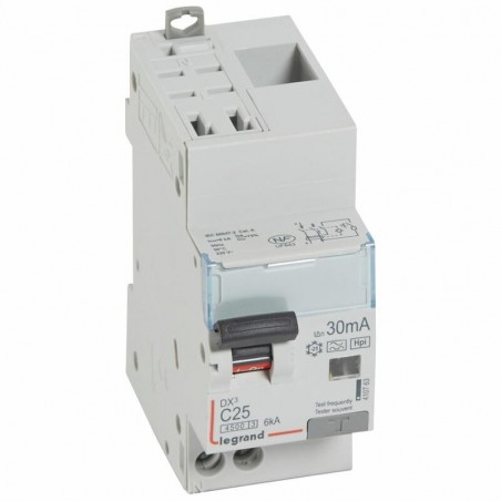 410763 Legrand  Disjoncteur différentiel 25A type F 30mA - DX³4500 1P+N