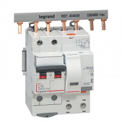 411157 Legrand  Disjoncteur différentiel  10A type AC 30mA DX³6000 10kA 2P