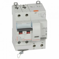 411158 Legrand  Disjoncteur différentiel  16A type AC 30mA DX³6000 10kA 2P