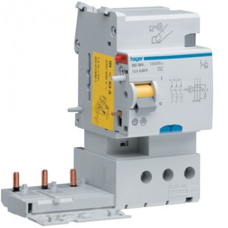 BD364 Hager Bloc différentiel 3P 63A 30mA type AC