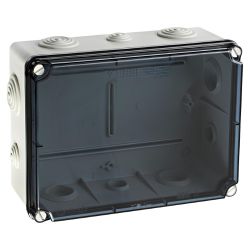 EVT231 IDE Boite de dérivation étanche IP65 avec avec couvercle transparent et entrées coniques dim.241x180x95
