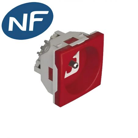 45116SVM Prise rouge 2P+T 230V - Détrompée - Format 45x45 à clippage direct sur goulotte - À vis - inclinée - Efapel