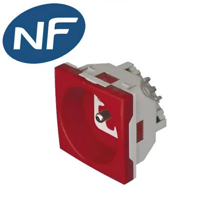 45116SVM Prise rouge 2P+T 230V - Détrompée - Format 45x45 à clippage direct sur goulotte - À vis - inclinée - Efapel