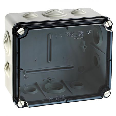 EVT171 IDE Boite de dérivation étanche IP65 avec avec couvercle transparent et entrées coniques dim.175X151X95