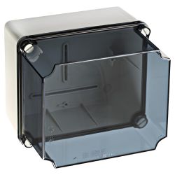 GSLT171 IDE Boitier industriel étanche IP67 avec bords lisses, couvercle réhaussé transparent dim.175X151X155