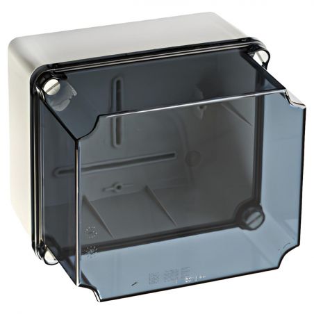 GSLT171 IDE Boitier industriel étanche IP67 avec bords lisses, couvercle réhaussé transparent dim.175X151X155