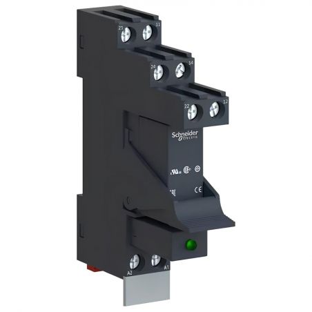RSB2A080BDPV Schneider - Relais PCB embrochable avec embase - 2OF (inverseur) - 8A - 24VDC - Zelio RSB