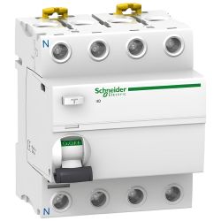 A9R41463 - Interrupteur différentiel tétrapolaire 63A 30mA - Type AC - Schneider Acti9 iID IC60N - 4 modules - bornes à vis