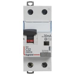 411005 Disjoncteur différentiel 32A - 30mA - Type AC - 1P+N - 2 Modules - neutre à droite - Auxiliarisable - Legrand