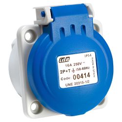 Prise encastrable bornes automatiques 16A 2P+T - Étanche IP44 - IDE