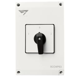 Coffret inverseur de source manuel 63A monophasé ou triphasé pour groupe électrogène - Avec position 0