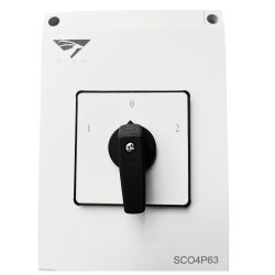 Coffret inverseur de source manuel 63A monophasé ou triphasé pour groupe électrogène - Avec position 0