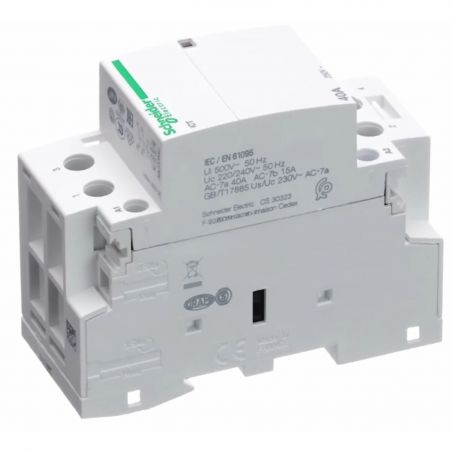 A9C20842 - Contacteur bipolaire - 2NO - 40A - Bobine 230Vca - Schneider Acti 9 iCT