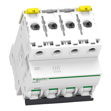 A9F74432 - Disjoncteur tétrapolaire 4P 32A Courbe C - 4 modules - 10kA - Schneider Electric Acti9 iC60N
