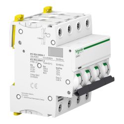 A9F74432 - Disjoncteur tétrapolaire 4P 32A Courbe C - 4 modules - 10kA - Schneider Electric Acti9 iC60N