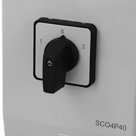 Coffret inverseur de source manuel 40A monophasé ou triphasé pour groupe électrogène - Avec position 0