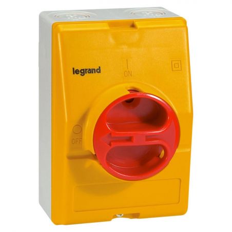 022171 - Interrupteur sectionneur de proximité Legrand 3P 16A - Boitier jaune étanche IP65