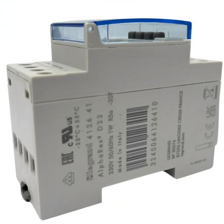 412641 Legrand interrupteur horaire programmable journalier / hebdomadaire - Digital - 16A - 230V - 2 sorties